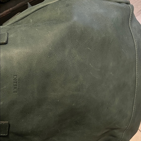 I Medici Italian Leather  Medium Green Tote with Gold Accents - Picture 10 of 11